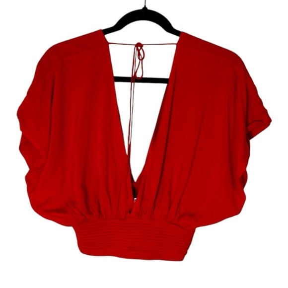 Free People Ava V-Neck Tie Back Top- Size Small - Picture 6 of 14